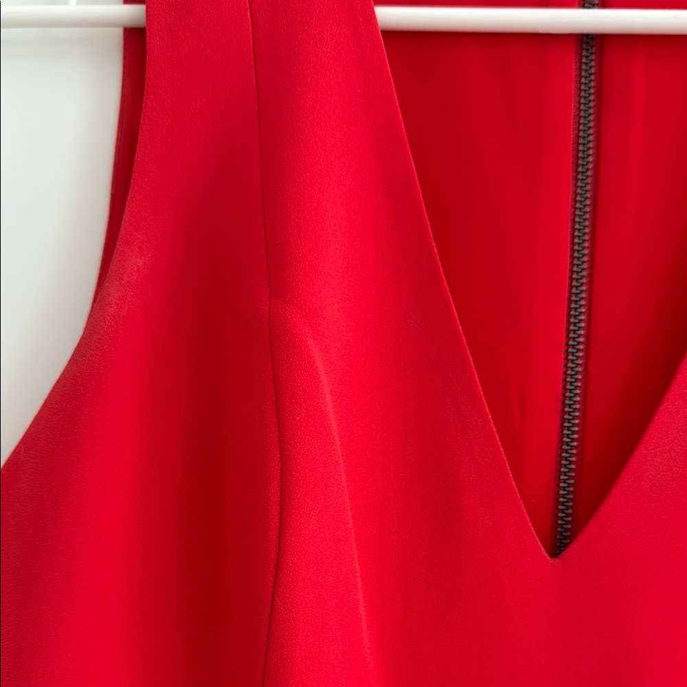 Alice + Olivia Vibrant Red V-Neck Dress - Picture 5 of 5